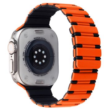 Apple Watch Series 41 mm - 40 mm - 38 mm magnetisk silikonklokkerem i to farger - Oransje + Svart