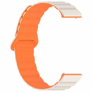 Huawei Watch 4 / 4 Pro / GT 4 46 mm magnetisk reim 22 mm universal silikonklokkebånd - Stjernelys + Oransje