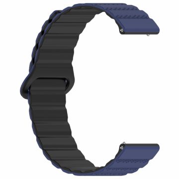 Huawei Watch 4 / 4 Pro / GT 4 46 mm magnetisk reim 22 mm universal silikonklokkebånd - Mørkeblå + Svart