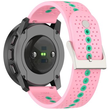 Huawei Watch 4 / 4 Pro / GT 4 46mm Color Holes Watch Strap 22mm Universal Silikonbånd - Rosa + Blågrønn