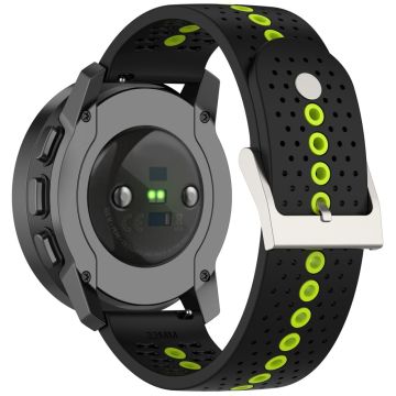 Huawei Watch 4 / 4 Pro / GT 4 46mm Color Holes Watch Strap 22mm Universal Silikonbånd - Svart + Lime