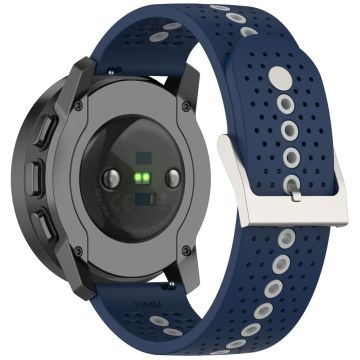 Huawei Watch 4 / 4 Pro / GT 4 46mm Color Holes Watch Strap 22mm Universal Silikonbånd - Midnattsblå + Grå