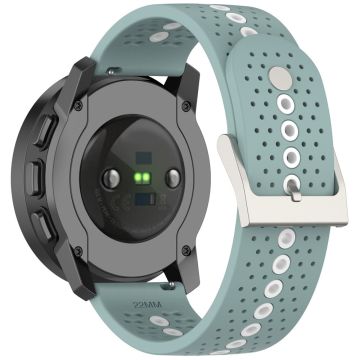 Huawei Watch 4 / 4 Pro / GT 4 46mm Color Holes Watch Strap 22mm Universal Silikonbånd - Rock Cyan + Hvit