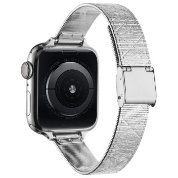 Apple Watch Series 41mm - 40mm - 38mm Rhombusmønster Armbånd i rustfritt stål - Sølv