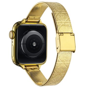 Apple Watch Series 41mm - 40mm - 38mm Rhombusmønster Armbånd i rustfritt stål - Gull