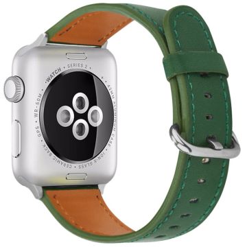 Apple Watch Series 41mm - 40mm - 38mm Ekte ku skinnrem - Grønn