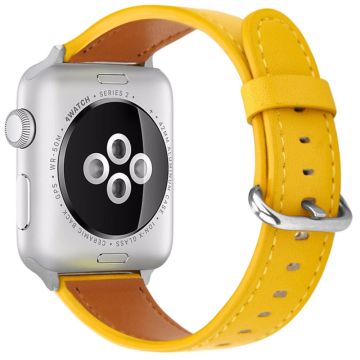 Apple Watch Series 41mm - 40mm - 38mm Ekte ku skinnrem - Gul