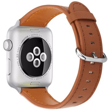 Apple Watch Series 41mm - 40mm - 38mm Ekte ku skinnrem - Brun