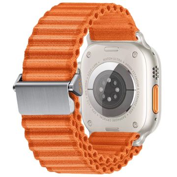 Apple Watch Series 41mm - 40mm - 38mm Wavy Texture Nylon Strap - Orange