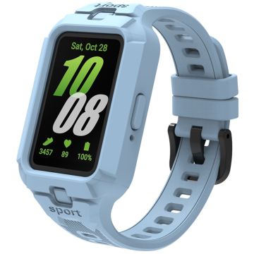 Samsung Galaxy Fit3 Watch Strap Integrate Silicone Watch Band with Protective Case - Blue