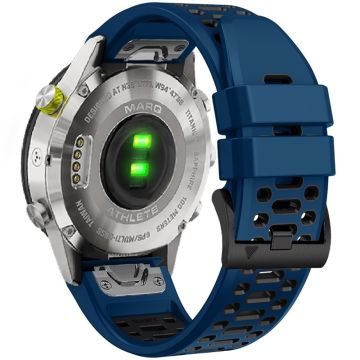 KALEBOL Garmin Fenix 7 / 7 Pro / 6 / 6 Pro Klokkerem Quickfit 22mm Dual Color Silikonbånd - Safir + Svart