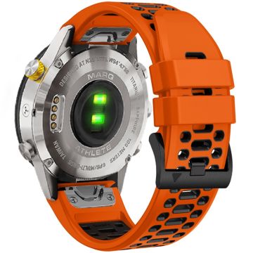 KALEBOL Garmin Fenix 7 / 7 Pro / 6 / 6 Pro Klokkerem Quickfit 22mm Dual Color Silikonbånd - Oransje + Svart