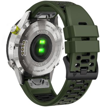 KALEBOL Garmin Fenix 7 / 7 Pro / 6 / 6 Pro Klokkerem Quickfit 22mm Dual Color Silikonbånd - Militærgrønn + Svart