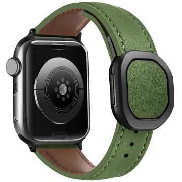 KALEBOL Apple Watch Series 41 mm - 40 mm - 38 mm ekte kuskinnbånd - Militærgrønn