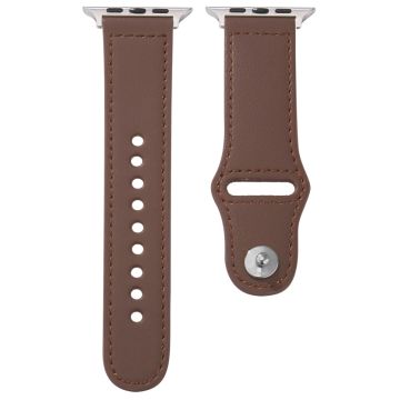 KALEBOL Apple Watch Series 41mm - 40mm - 38mm klokkerem, stor spenne - Kaffe