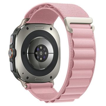 Samsung Galaxy Watch Ultra 47 mm nylonklokkerem G Hook-armbånd - Rosa