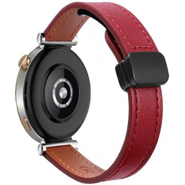 Samsung Galaxy Watch 22mm Magnetic Buckle Slim Microfiber Leather Watch Strap - Wine Red