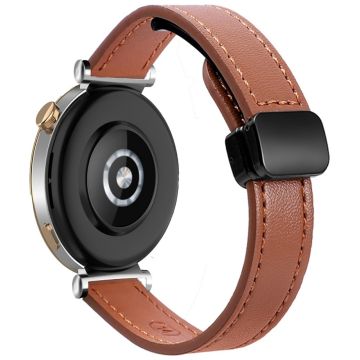 Samsung Galaxy Watch 20 mm magnetisk spenne, slank klokkerem i mikrofiberskinn - Mokkabrun