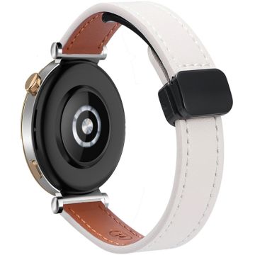 Samsung Galaxy Watch 20 mm magnetisk spenne, slank klokkerem i mikrofiberskinn - Aprikos