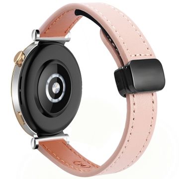 Samsung Galaxy Watch 20 mm magnetisk spenne, slank klokkerem i mikrofiberskinn - Rosa