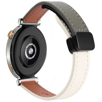 Samsung Galaxy Watch 20 mm magnetisk spenne, slank klokkerem i mikrofiberskinn - Aprikos + Avokado