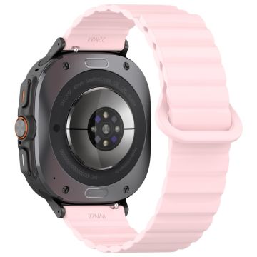 Samsung Galaxy Watch Ultra 47 mm magnetisk silikonarmbånd med justerbar løkke - Rosa