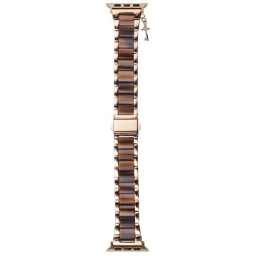 Resin and Zinc Alloy Strap for Apple Watch Series 41mm - 40mm - 38mm Band - Chocolate