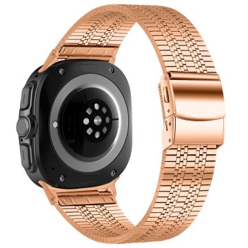 Samsung Galaxy Watch Ultra 47mm Watch Band Stainless Steel 5-Beads Wrist Strap - Rose Gold