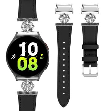 Samsung Galaxy Watch7 Genuine Cow Leather Strap with Quick Release Connector - Black