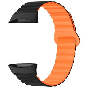 Polar Vantage Silicone Watch Band Dual Color Magnetic Wrist Strap - Black+Orange