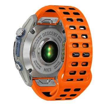 Garmin Fenix 8 47mm / Fenix E 47mm Silicone Watchband Quick Release Buckle Dual Color Watch Strap - Orange+Black