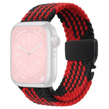 Armbånd Apple Watch Series 41 mm - 40 mm - 38 mm vevd klokkerem - Z-Formet Svart + Rød