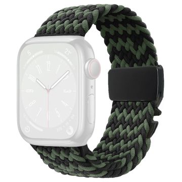 Armbånd Apple Watch Series 41 mm - 40 mm - 38 mm vevd klokkerem - W-Formet Svart + Grønn