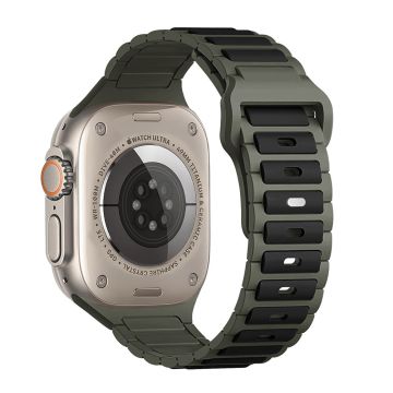 Silikonrem i to farger Apple Watch Series 41mm - 40mm - 38mm - Svart + Grønn