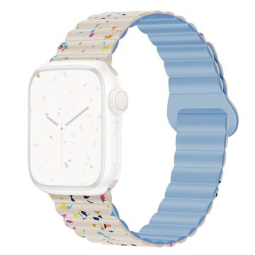 Magnetisk silikonrem Apple Watch Series 41mm - 40mm - 38mm - Antikkhvit + Blå