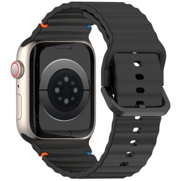 KALEBOL Silikonrem Apple Watch Series 41mm - 40mm - 38mm Armbånd - Svart