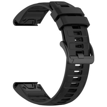 22 mm reim Garmin Fenix 8 47 mm / Fenix E 47 mm / Quatix 7 Pro Universal Silikonklokkebånd - Svart