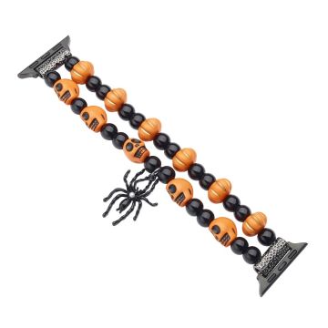 Halloween Spider / Bat Beaded Strap Apple Watch Series 41mm - 40mm - 38mm - Edderkopp