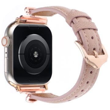 Apple Watch Series 41mm - 40mm - 38mm Urarmbånd i ekte skinn - Rose Gull / Aprikos