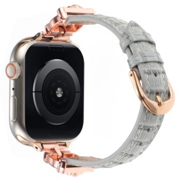 Apple Watch Series 41 mm - 40 mm - 38 mm klokkerem Bamboo Textured - Rose Gull / Grå