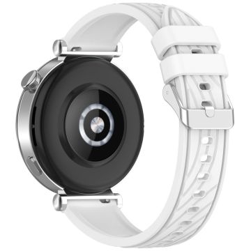 Huawei Watch GT 5 Pro 46 mm / GT 5 46 mm / GT 4 46 mm erstatningsrem 22 mm strukturert silikonklokkebånd - Hvit