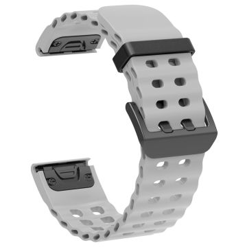 26 mm silikonrem Garmin Fenix 8 51 mm / Enduro 3 / Enduro 2 Quick Release Ocean Watch Band - Grå