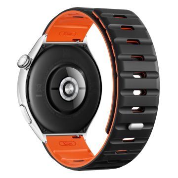 22 mm magnetisk reim Xiaomi Watch S4 Sport / Redmi Watch 5 Active Silikonklokkebånd - Svart + Oransje