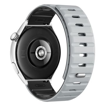 22 mm magnetisk reim Xiaomi Watch S4 Sport / Redmi Watch 5 Active Silikonklokkebånd - Lysegrå + Svart