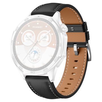 Huawei Watch GT 5 46mm / GT 5 Pro 46mm / GT 4 46mm Erstatningsarmbånd 22mm urrem i ekte okseskinn - Svart