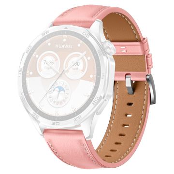 Huawei Watch GT 5 46mm / GT 5 Pro 46mm / GT 4 46mm Erstatningsarmbånd 22mm urrem i ekte okseskinn - Rosa