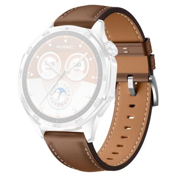 Huawei Watch GT 5 46mm / GT 5 Pro 46mm / GT 4 46mm Erstatningsarmbånd 22mm urrem i ekte okseskinn - Brun