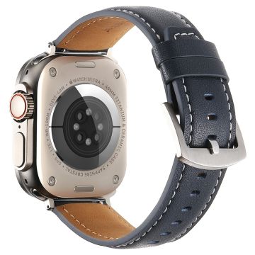 Rem Apple Watch Series 41 mm - 40 mm - 38 mm ekte kuskinnrem - Mørkeblå