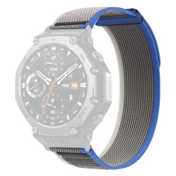 Huami Amazfit T-Rex 3 Klokkerem Nylon Loop Justerbar håndleddsrem med kontakt - Blå / Grå