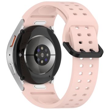 Samsung Galaxy Watch7 44 mm / FE 40 mm erstatningsarmbånd i silikon med dobbel spenne - Rosa